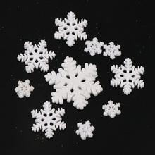 Resina de copos de nieve para Navidad, polvo de brillo blanco, cabujón de resina parte posterior plana, arte de colección de recortes DIY, 10/20 Uds., 10/20/30mm 2024 - compra barato