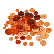 50g(approx 50-100pcs) Button Mixed Sizes Buttons Fashion Fastener for Craft DIY Buttons for Needlework Orange Color Handmade 2024 - buy cheap