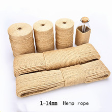 Hot Sale 1-14mm Natural Hemp Rope DIY Handmade Craft Home Decoration Cords Retro Jute Twine for Gift Packing Bags Tag Supply 2024 - buy cheap