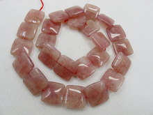 STWB002-Natural Strawberry Quartz Crystal Bead 12mm Square Healing Stone Jeweley Loose Bead 15.5"/strand for jewelry making 2024 - buy cheap