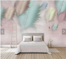 Papel de pared retro personalizado, murales de flores de plumas abstractas para sala de estar, dormitorio, sofá, Fondo de pared, papel de decoración del hogar 2024 - compra barato