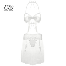 EW Sexy Lingerie Erotic Lace Dress G-String Hollow Out Transparent Women Underwear Erotic Babydoll Sexy Set Costumes 2024 - buy cheap