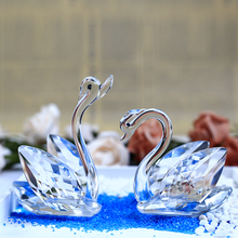 Estatueta de cisne de cristal, 2 peças, miniatura de vidro, animal, em papel, lembranças de casamento, presentes, artesanato para decoração de casa 2024 - compre barato