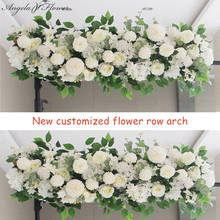 50/100CM DIY Wedding Flower Wall Arrangement Supplies Silk Peonies Rose Artificial Flower Row Decor Wedding Iron Arch Backdrop 2024 - купить недорого