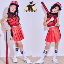 New girls hip-hop jazz red and black skirt hip-hop children's jazz dance costume hip-hop children's modern dance clothes 2024 - buy cheap