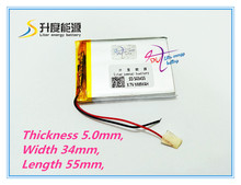 Литий-полимерная батарея с защитной платой для Bluetooth GSP, размер 503455, 3,7 в, 980 мАч 2024 - купить недорого
