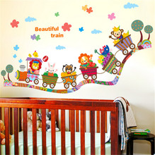 Cartoon Train Vehicle Wall sticker For kids Rooms boy bedroom decor wall decals 2024 - buy cheap