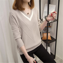 Women sweaters and pullovers 2018 Spring Autumn Korean hollow sweaters womens loose knitted sweater female v-neck pullover tops 2024 - buy cheap