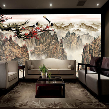 Beibehang  mural wallpaper decoration mountain landscape flowers and birds living room TV background wallpaperr 3d wall paper 2024 - buy cheap