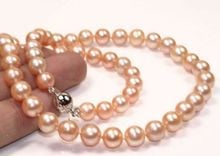 elegant 9-10mm south sea gold pink pearl necklace 18inch>Selling jewerly free shipping 2024 - buy cheap