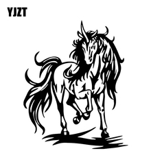 YJZT 14.2CM*17.4CM Unicorn Creative Decoration Body Of Car Car Stickers Vinyl Decal  Black/Silver C4-1777 2024 - buy cheap