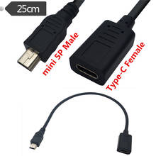 25 см USB mini USB 3. 0 5Pin штекер до 2,0 тип C гнездо Кабель для передачи данных 2024 - купить недорого