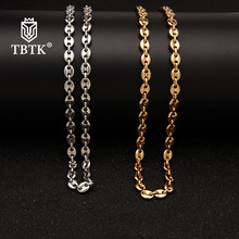Tbck-conjunto de colar e pulseira, cabo de ligação, colar de aço inoxidável, metal macio, joias simples, punk e dourado, masculina 2024 - compre barato
