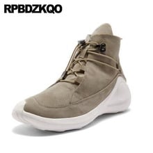 Botines de plataforma para hombre, zapatillas de deporte de lujo Harajuku, zapatos de suela alta de cuero genuino, suela gruesa, duraderas, de ante 2024 - compra barato