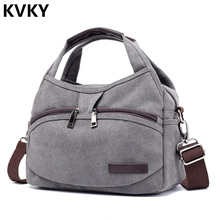 Vintage Canvas Bag Women Handbags Multi-pocket Hobos Shoulder Bag Female Casual Tote Bag Ladies Crossbody Bag Bolsas Feminina 2024 - buy cheap