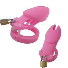 Dispositivo de Castidad masculina de silicona rosa de alta calidad, candado de castidad CB6000 CB6000S, jaula para pene con 5 anillos para pene, juguete sexual para hombres G7-2-5 2024 - compra barato