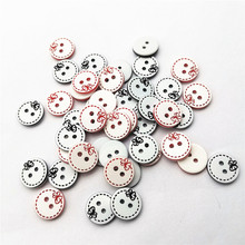 100pcs 12.5mm Black/Red Resin Buttons With Bow Design 2 Holes Sewing Accessories Embellishments Scrapbooking 2024 - buy cheap