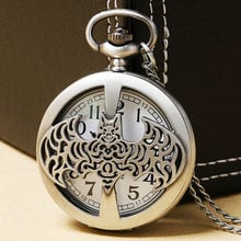 Cool Hollow Pattern Quartz Pocket Watch With Necklace Chain For Man/Boys/Children Gift 2024 - buy cheap