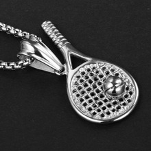 Collar con colgante de plata pulida, joyas deportivas de acero inoxidable, ideal para hombres y mujeres 2024 - compra barato
