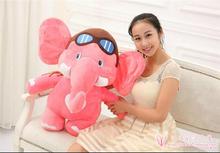 Vôo piloto design dos desenhos animados grande 75cm rosa elefante pelúcia brinquedo macio abraçando travesseiro, presente de natal h834 2024 - compre barato