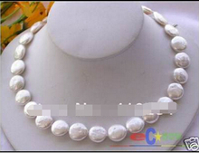 LL<<< 1620 17" 15mm white coin FRESHWATER PEARL NECKL NECKLACE 2024 - buy cheap