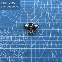 Free Shipping 20pcs ABEC-5 606-2RS (6*17*6 mm) Miniature Black Sealed 606RS Deep Groove Ball Bearings 606 2RS 2024 - buy cheap