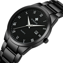 Бренд WWOOR, роскошные мужские водонепроницаемые спортивные часы из нержавеющей стали, мужские кварцевые аналоговые часы, мужские черные наручные часы с ремешком 2024 - купить недорого