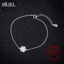 SMJEL New Collection 925 Sterling Silver Winter Snowflake Women Bracelets Chain Link Bracelet Sterling Silver Jewelry Christmas 2024 - buy cheap