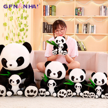 1pc 40/50cm Lovely Holding Bamboo Leaves Panda Plush toy Stuffed Soft kawaii Mother and Son Panda Dolls for Children Toys 2024 - buy cheap
