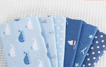 Ballena Gaviota serie tela patchwork algodón Naval ancla punto edredón impreso tela hecha a mano de textiles para el hogar 6 uds 2024 - compra barato
