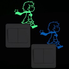 Cute Little Prince Switch Sticker Glow in the Dark Cartoon Wall Sticker for Kids Room DIY Decoration Home Decor Luminous Sticker 2024 - buy cheap