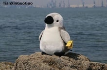 large 33cm lovely gray penguin soft doll plush toy throw pillow birthday gift h2092 2024 - buy cheap