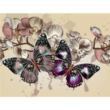 Diamond Embroidery Butterfly 5D DIY Diamond Painting flower Full Square Diamond Mosaic Wall stickers decoration Paintings FZ710 2024 - buy cheap