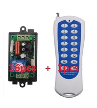 Interruptor remoto sem fio inteligente, sistema de alimentação 220v, 1 transmissor, 16 canais, 10a, lâmpada led, desligamento, frete grátis