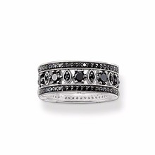 Muffiy Brand Black Cubic Zircon Creole Ring Trendy Cool Men and Women Jewelry Sporty Silver Color Untuk Wanita Bijoux Huarache 2024 - buy cheap