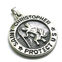 Newest Unisex 316L Stainless Steel Cool Saint Christopher Protect Us Saint Christopher Carrying the Christ Child Pendant 2024 - buy cheap