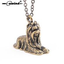 Cxwind Retro 3D Realistic Yorkshire Terrier Dog Necklaces & Pendants Puppy Dog Animal Charm Pet Necklace Women Christmas Gift 2024 - buy cheap