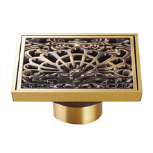 O Envio gratuito de Antique Brass Praça Banheiro Chuveiro Dreno de Assoalho Washer Grelha de Drenagem de Resíduos 4 "Artística Ralo Do Chuveiro 2024 - compre barato