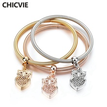 CHICVIE 3 PCS/Set NEW Gold Hollow Owl Charm Bracelets & Bangles For Women Simple Crystal Jewelry Making Bracelet Femme SBR170038 2024 - buy cheap