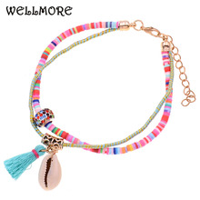 WELLMORE handmade shell Anklet bracelets bohemia Anklets for women Holiday beach Anklet Foot Jewelry wholesale dropshipping 2024 - buy cheap