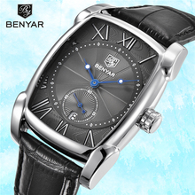BENYAR-Reloj de pulsera de cuarzo para hombre, accesorio Masculino de marca de lujo, resistente al agua, de cuero, para negocios, a la moda, nuevo 2024 - compra barato