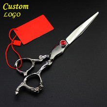 Custom Upscale Dragon Japan 440c pet 7 inch shears dog grooming hair scissors cutting haircut makas berber hairdressing scissors 2024 - buy cheap