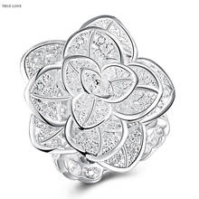 Hot Sale Silver color Flower Charm Finger Ring Woman Fashion Dress Jewelry Pretty Lovely Party Accessories anel feminino 2024 - buy cheap