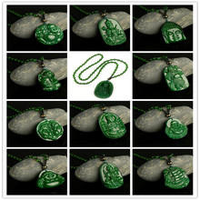 Yesucan Boho Ethnic Green Stone Beads Neckalce Buddha's Head Glass Pendant Necklaces for Buddhism Women Men Sweater Chain 2024 - buy cheap