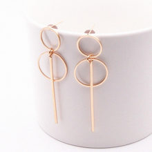 2018 new Fashion Earrings Punk Simple Gold/ Silver / Long metal SectionCircle Earrings For Ladies Gifts Wholesale 2024 - buy cheap