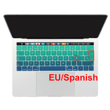 Ue espanhol/francês/russo silicone teclado capa protector para macbook 2018 2019 pro 13 15 com barra de toque pro 13.3 "15.4" 2024 - compre barato