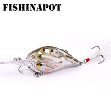 FISHINAPOT-SEÑUELOS DE PESCA, 1 unidad, 8cm, 9,4g, Crankbait, pececillos, Wobbler, grupo de peces, cebo Artificial, Lucio con pluma 2024 - compra barato