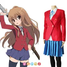 Anime TIGER DRAGON Toradora Aisaka Taiga Cosplay Costume School Uniform for Girls(Blazer+Skirt+Tie)) 2024 - buy cheap