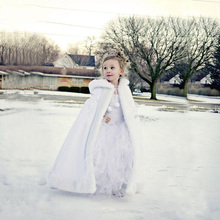 Child Hooded Long Floor Length Cape Wedding Cloaks Faux Fur Jacket For Winter Kid Flower Girl Children Wedding cloak 2024 - buy cheap