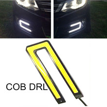 2 uds LED COB blanco de alto brillo para coche, luz de conducción COB de 12V, lámpara de cabeza, estilo de coche 2024 - compra barato